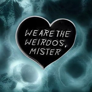 NEW! Pin Brooch We Are The Weirdos, Mister from The Craft Enamel Black‎ Silver